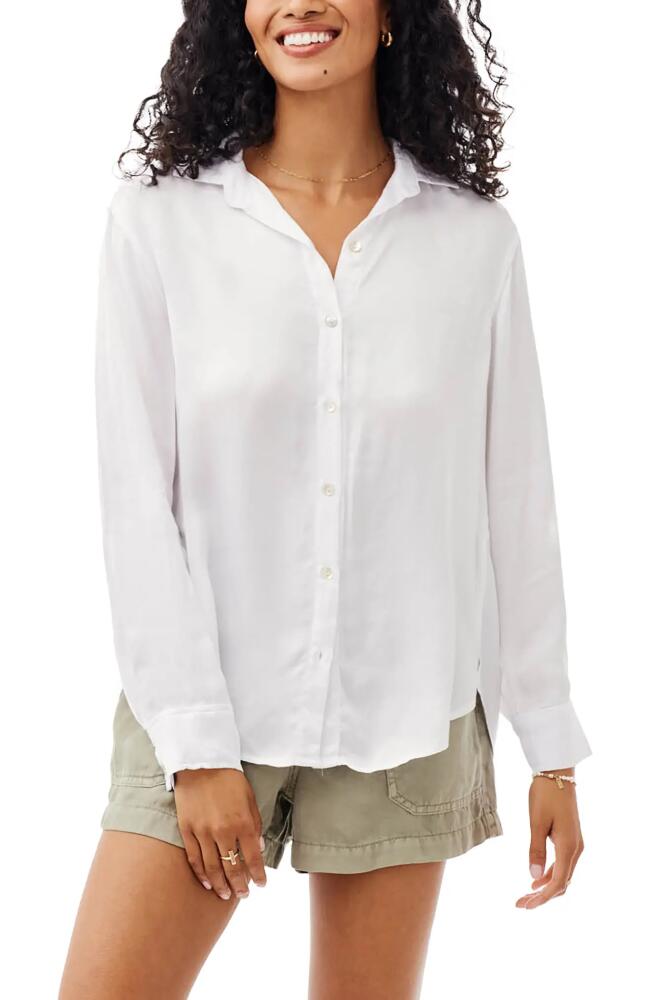 Bella Dahl Side Slit Button-Up Shirt in White Cover