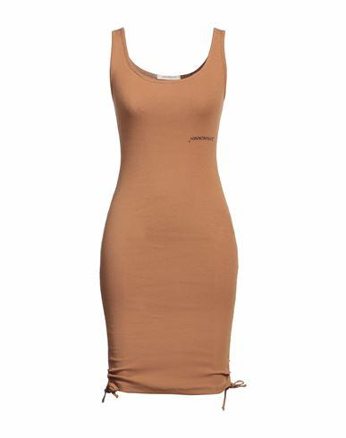 Hinnominate Woman Mini dress Camel Cotton, Elastane Cover