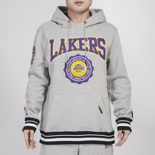 Pro Standard Lakers Crest Emblem Fleece P/O Hoodie - Mens Gray Cover