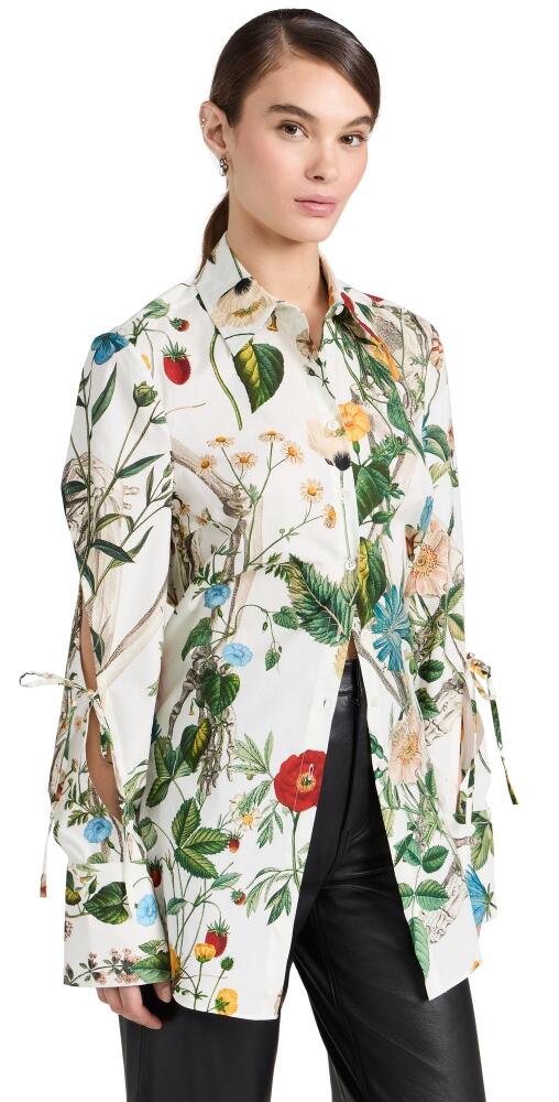 Monse Floral Skeleton Slit Sleeve Blouse Ivory Multi Cover