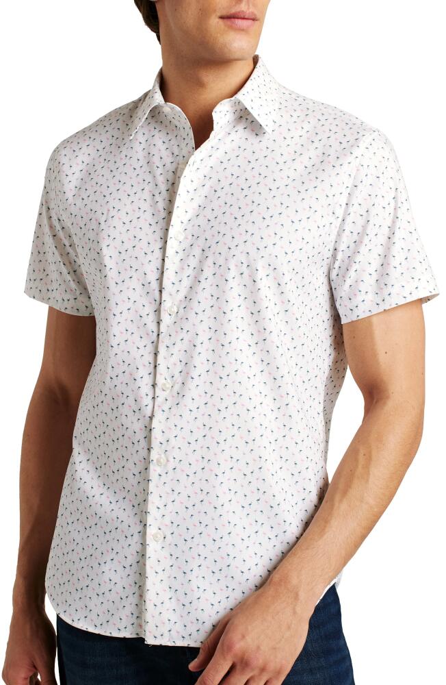 Bonobos Flamingo Print Short Sleeve Performance Button-Up Shirt in Phil Flamingo C33 Cover