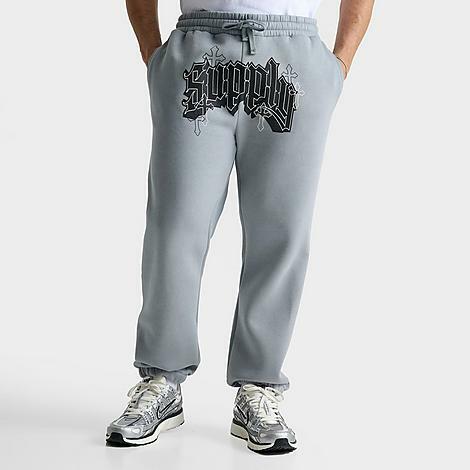 Supply And Demand Men's Codey Graphic Jogger Sweatpants in Grey/Weathervane Grey Cover