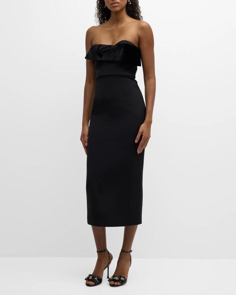 Roland Mouret Strapless Crepe Midi Dress Cover