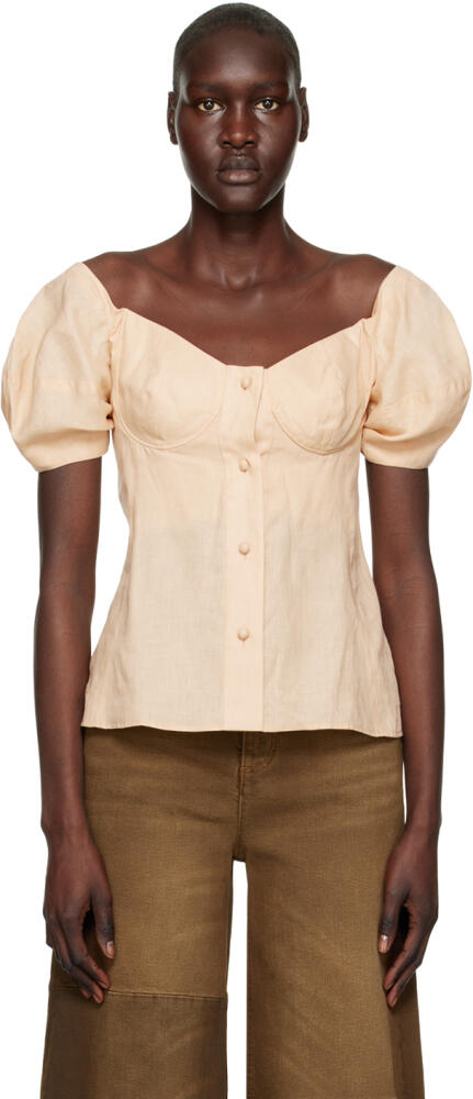 Chloé Beige Off-The-Shoulder Blouse Cover