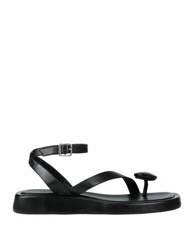 Gia / Rhw Woman Thong sandal Black Soft Leather Cover