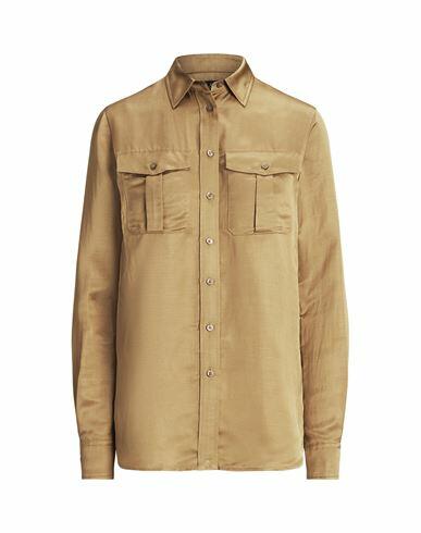 Lauren Ralph Lauren Woman Shirt Sand Viscose, Linen Cover