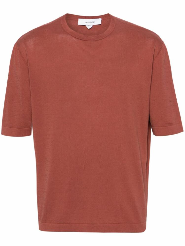 Lardini fine-knit cotton T-shirt - Brown Cover