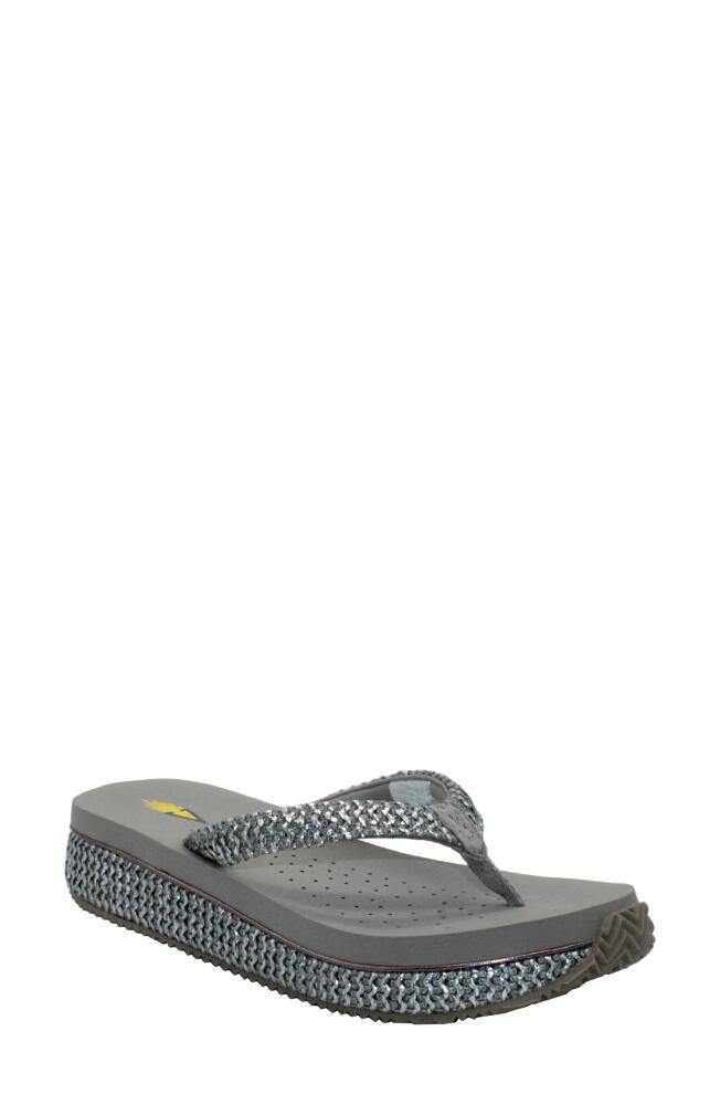 Volatile Palau Platform Flip Flop in Pewter Cover