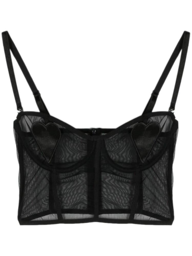 Fiorucci semi-sheer mesh top - Black Cover