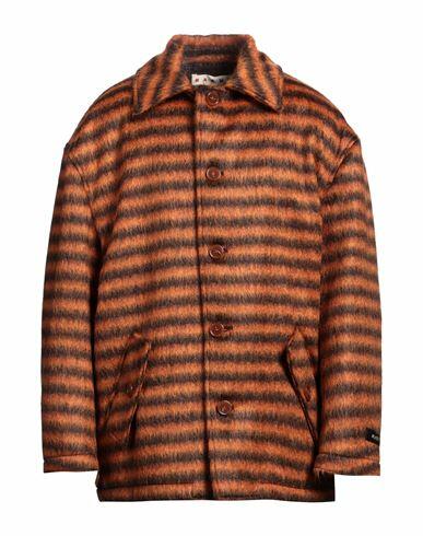 Marni Man Coat Orange Virgin Wool, Mohair wool, Alpaca wool, Polyamide Cover