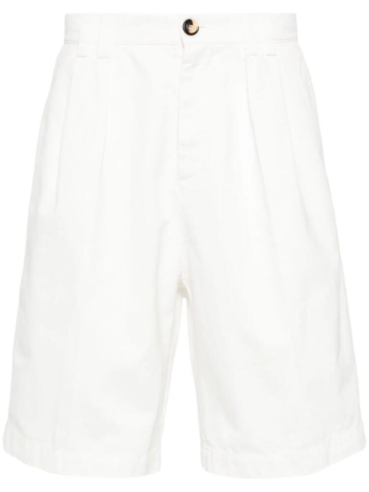 Brunello Cucinelli pleat-detail straight-leg shorts - White Cover