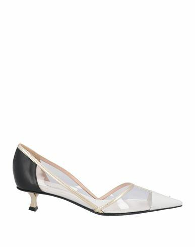 Giorgio Armani Woman Pumps White Leather, Textile fibers Cover