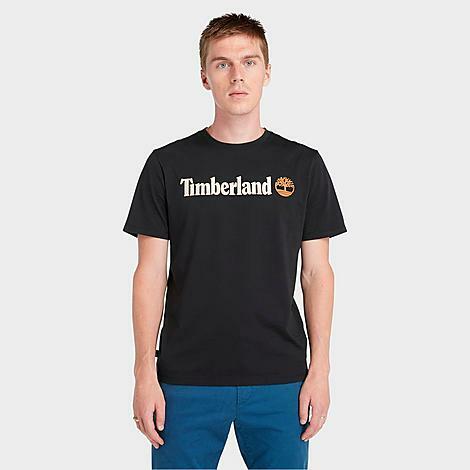 Timberland Men's Linear Logo T-Shirt in Black/Black Cover