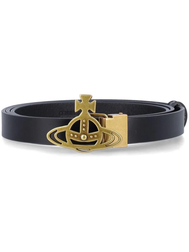 Vivienne Westwood small Line Orb-buckle belt - Black Cover