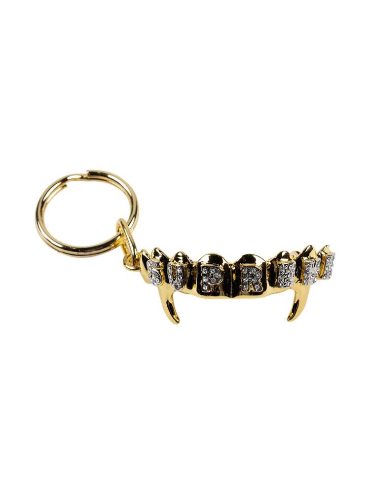 Supreme Fronts rhinestone-logo keychain - Gold Cover