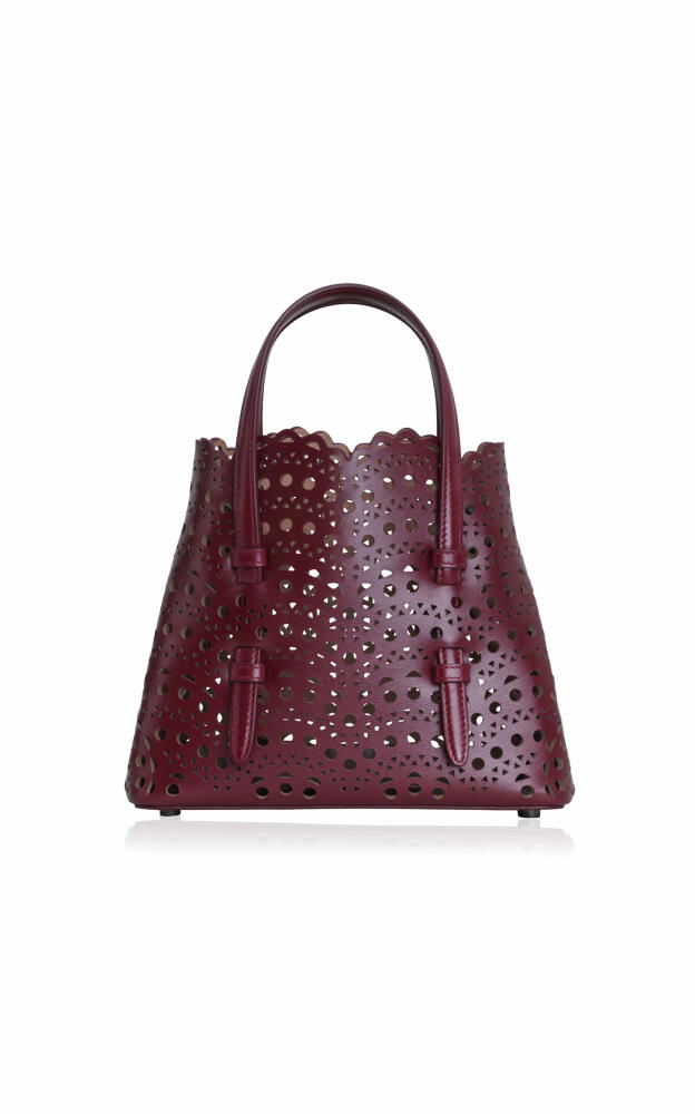 ALAA - Mina 20 Laser-Cut Leather Top Handle Bag - Red Cover