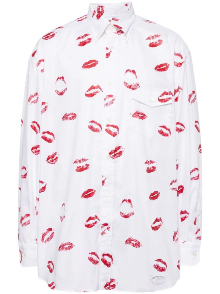 Takahiromiyashita The Soloist lips-print shirt - White Cover