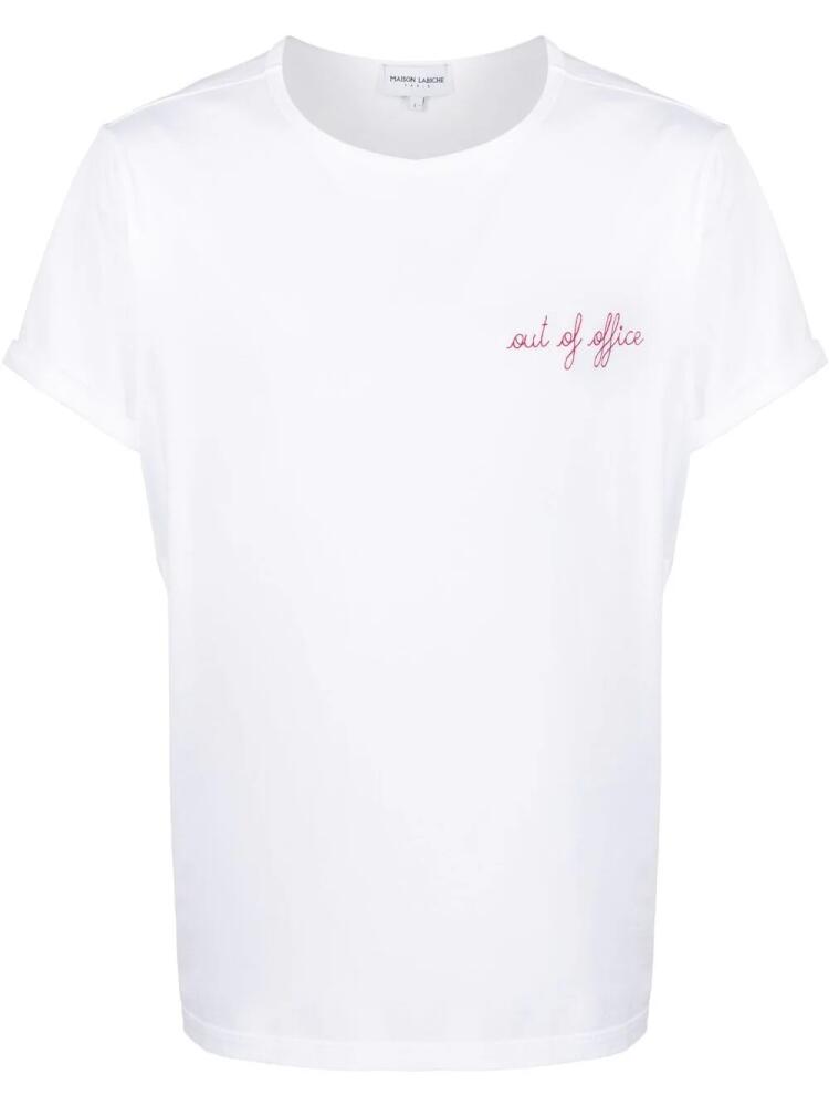 Maison Labiche Out Of Office slogan T-shirt - White Cover