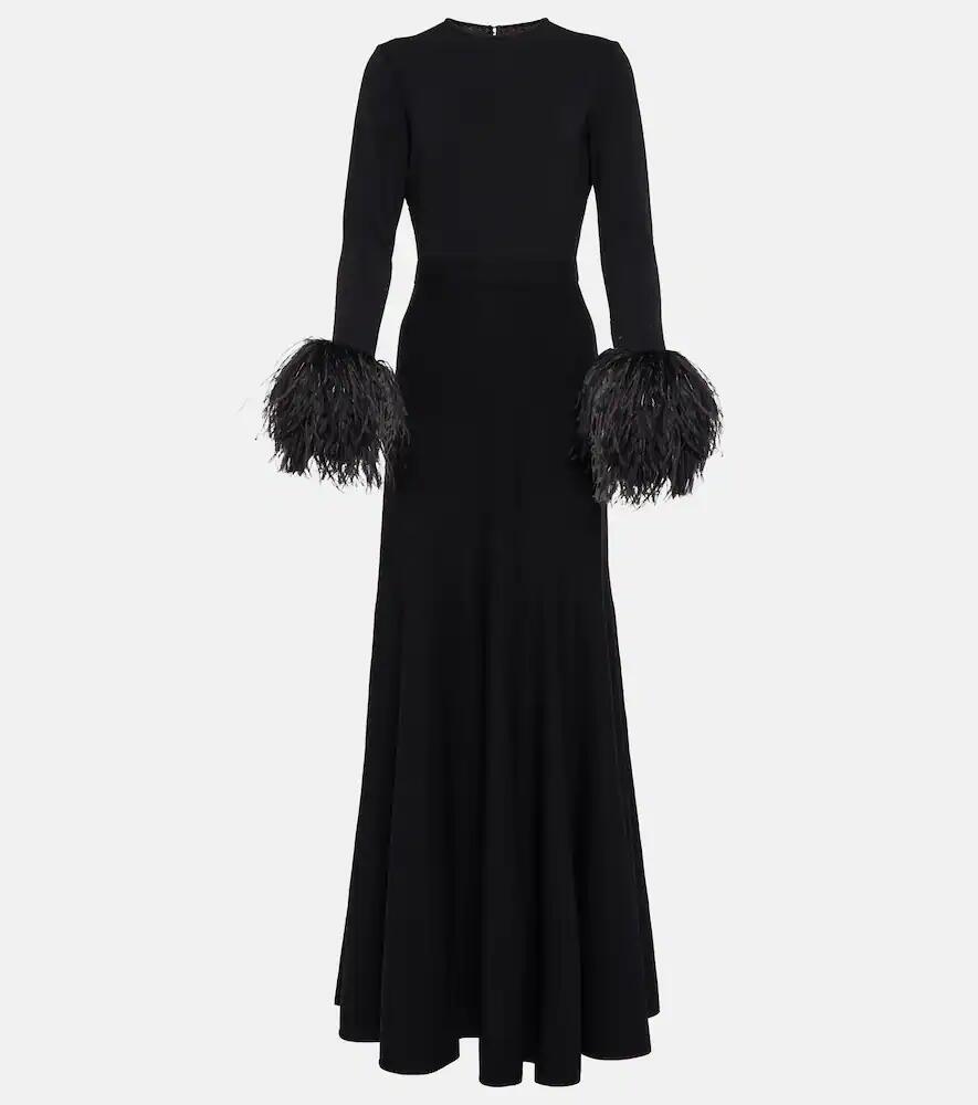 Elie Saab Feather-trimmed maxi dress Cover