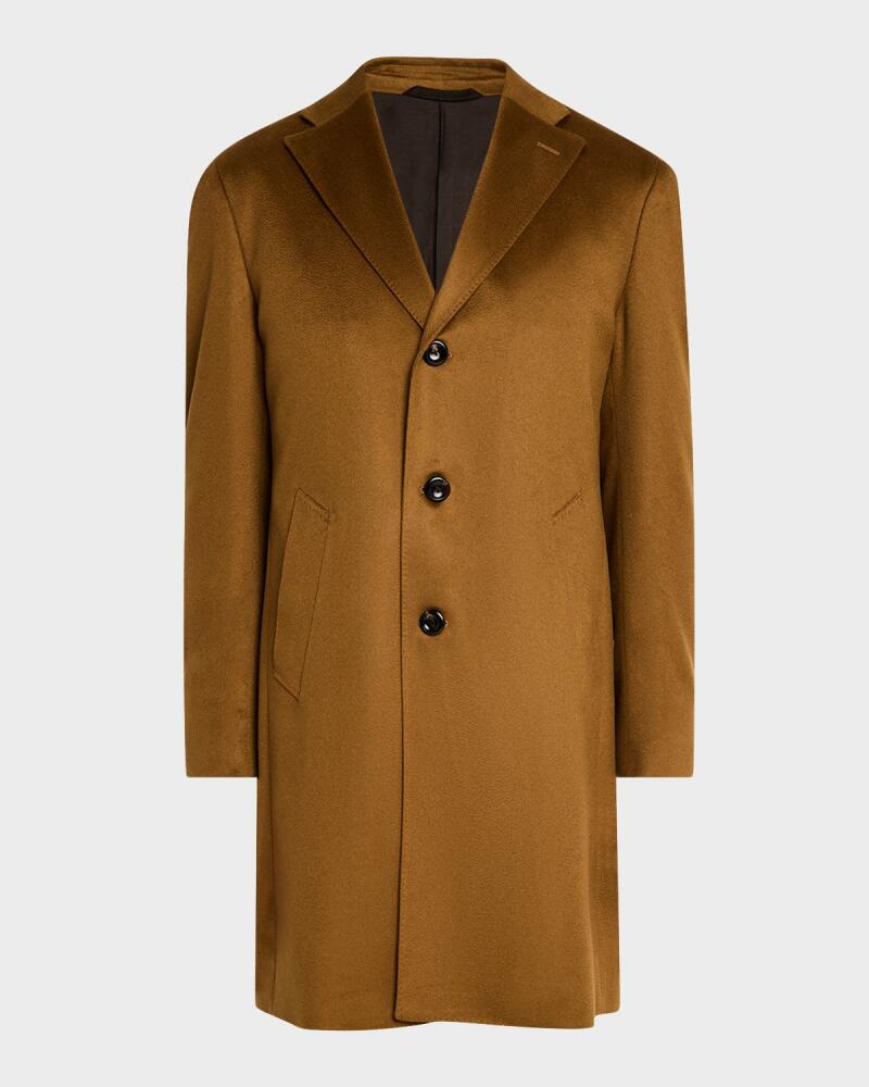 Neiman Marcus Men's Solid Cashmere Topcoat Cover