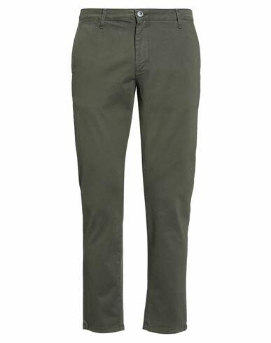 Rar Man Pants Military green Cotton, Elastane Cover