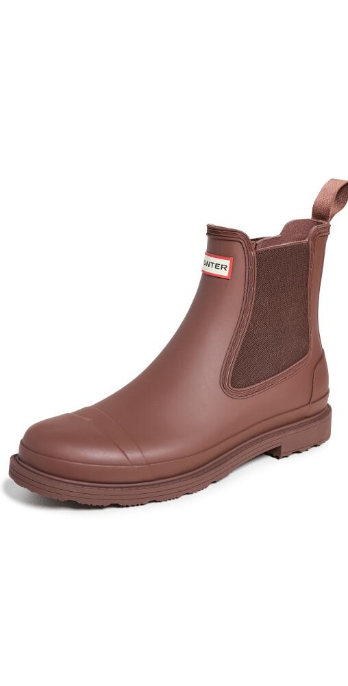 Hunter Boots Commando Chelsea Boots Brown Brush/BrownBolt Cover