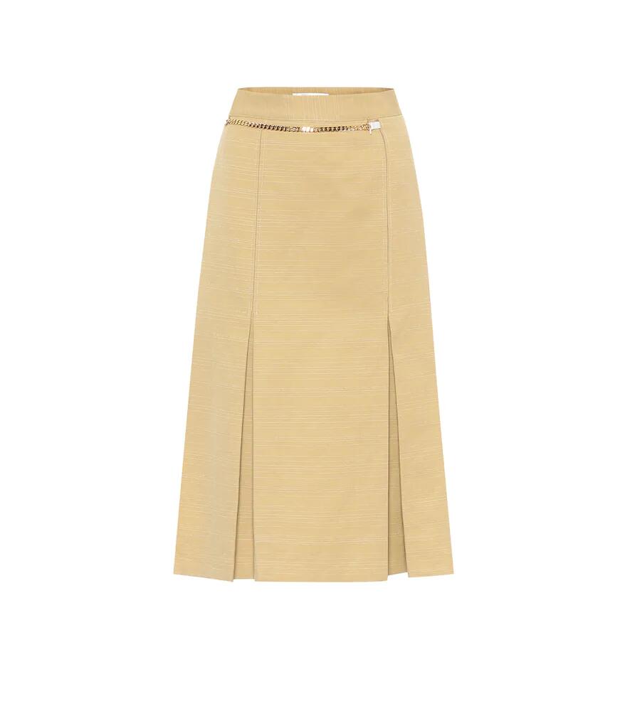 Victoria Beckham Belted linen and cotton midi skirt Cover