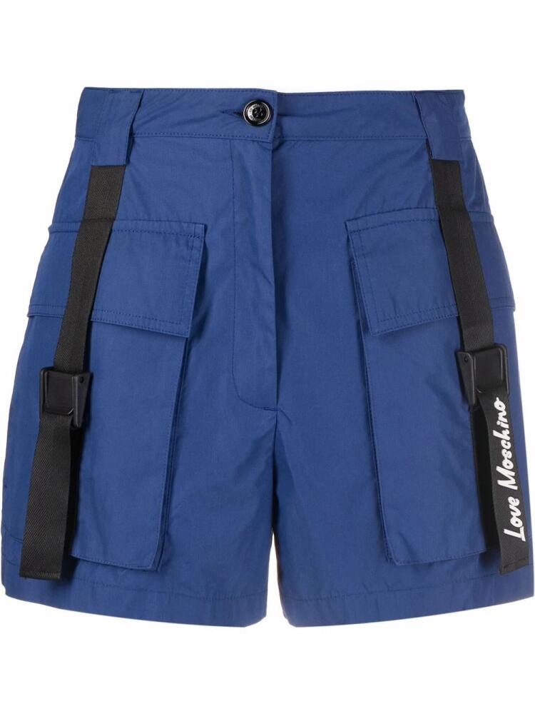 Love Moschino high-waisted cargo shorts - Blue Cover