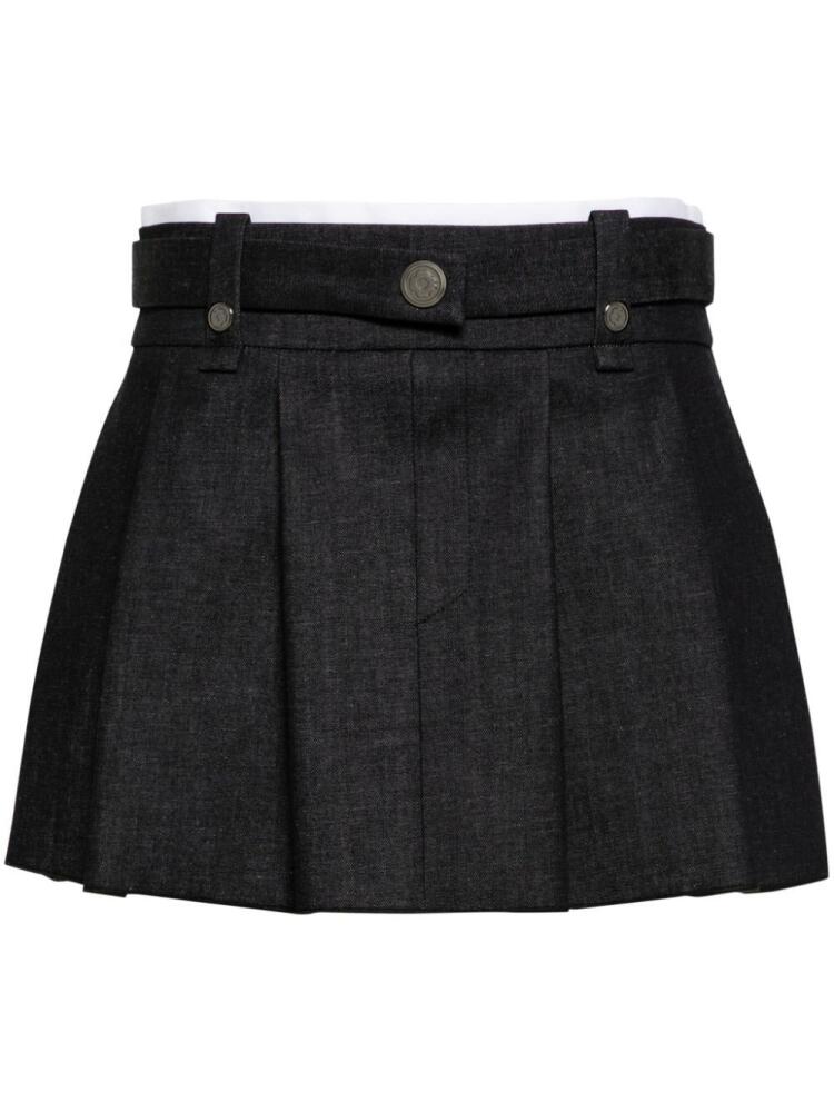 Maje pleated denim miniskirt - Grey Cover