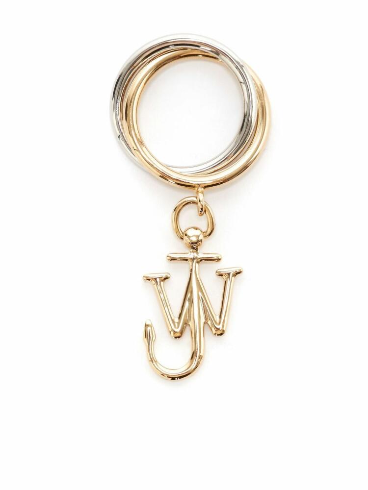 JW Anderson Anchor-charm double-loop ring - Gold Cover