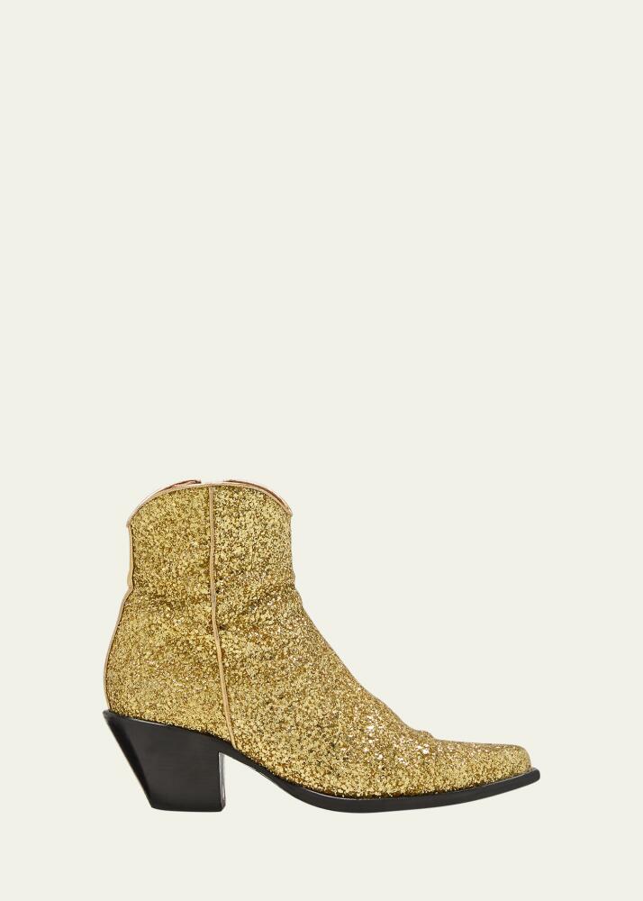 R13 Skinny Glitter Zip Cowboy Ankle Booties Cover