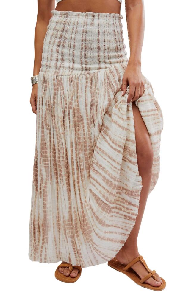 Free People Ravenna Tie Dye Gauze Maxi Skirt in Soft Mauve Combo Cover