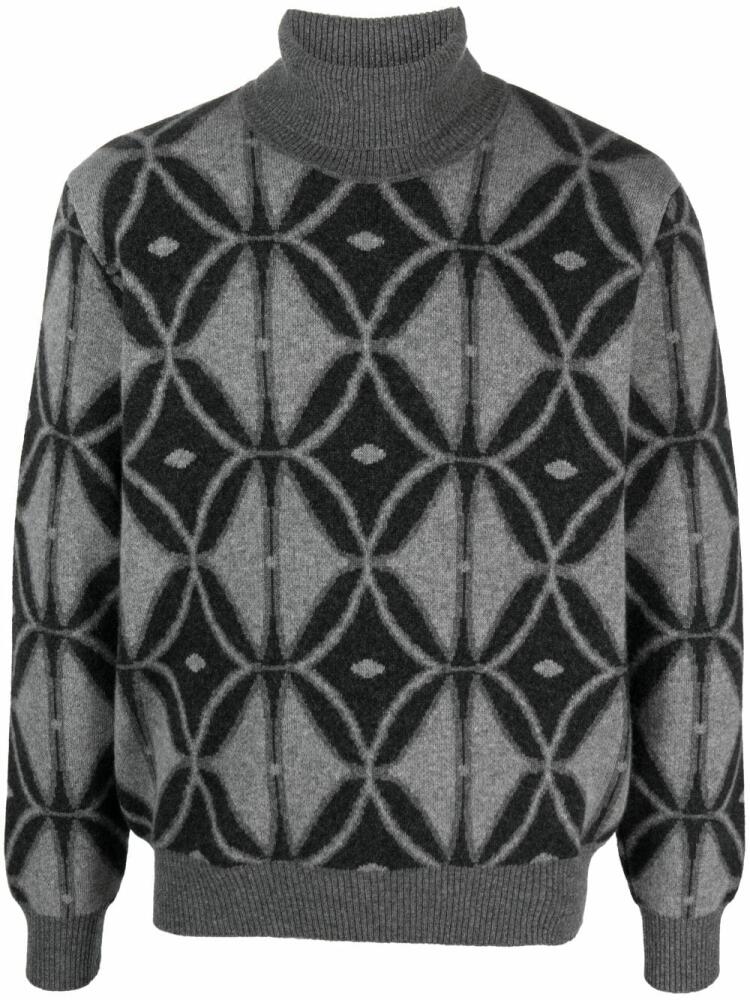 ETRO pattern-intarsia roll-neck jumper - Grey Cover