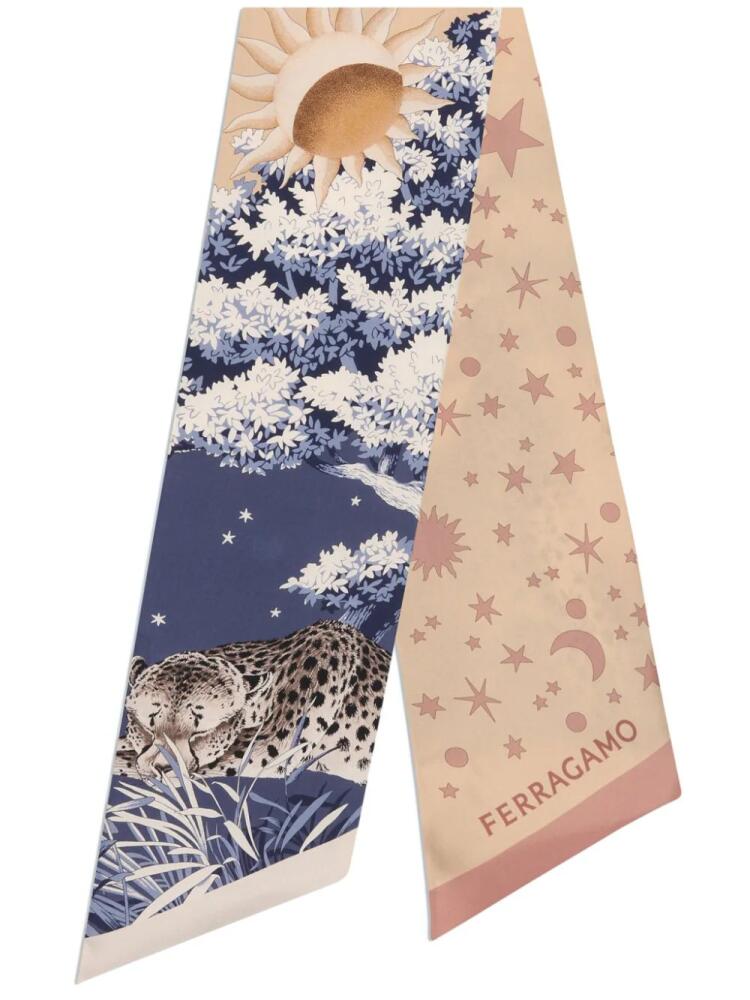 Ferragamo Day & Night print scarf - Pink Cover