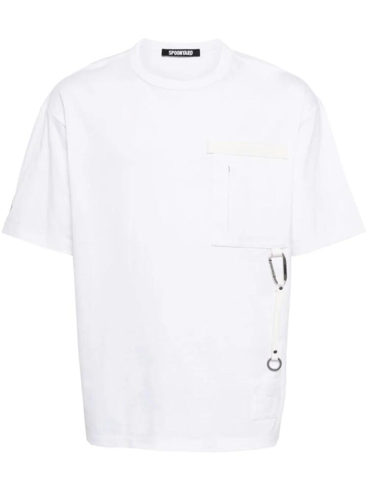 Spoonyard coordinate-embroidered cotton T-shirt - White Cover