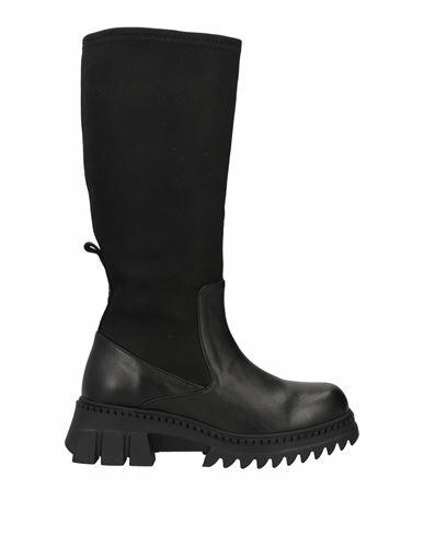 Doop Woman Boot Black Soft Leather, Textile fibers Cover