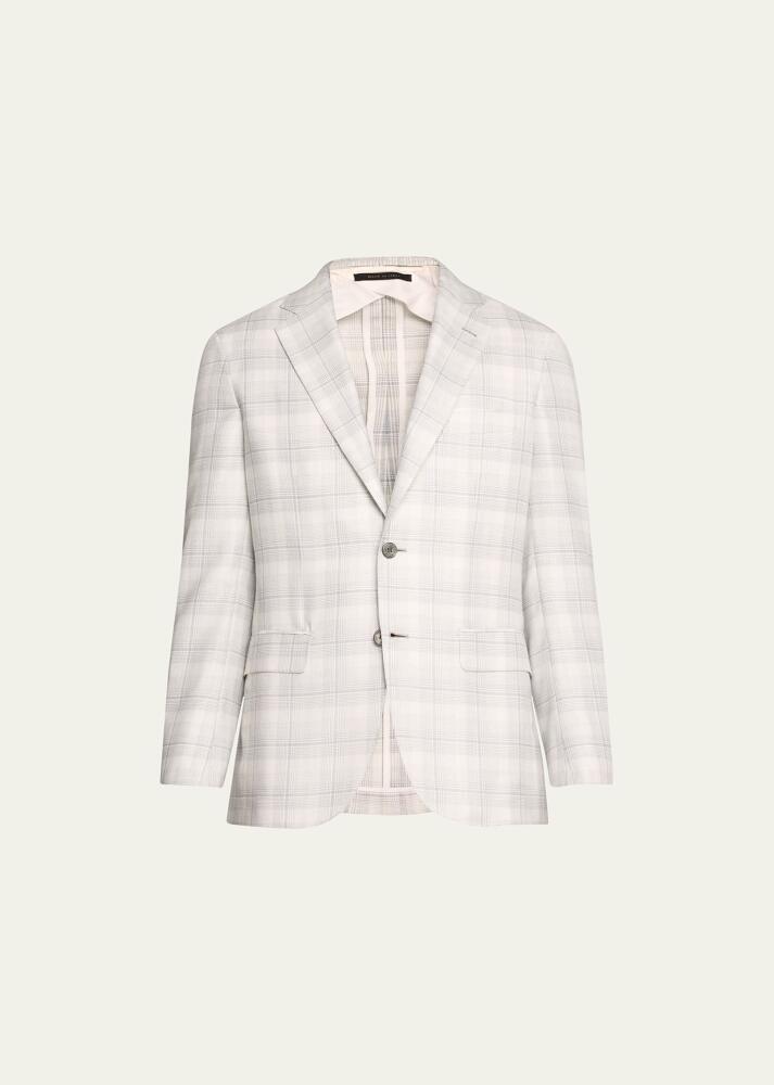 Brioni Men's Tonal Plaid Sport Coat Cover