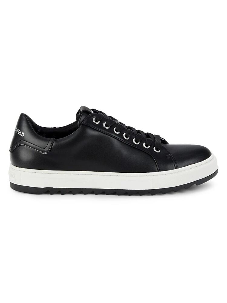 Karl Lagerfeld Paris Men's Sawtooth Leather Sneakers - Black Cover