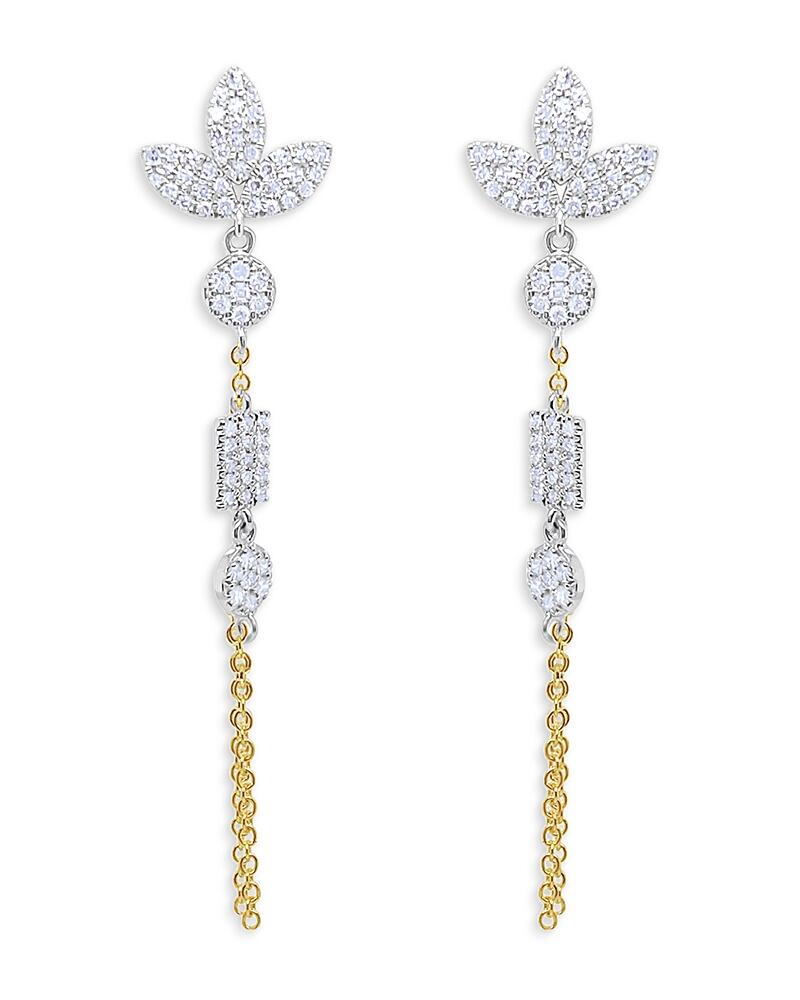 Meira T 14K White & Yellow Gold Diamond Pave Chain Drop Earrings Cover