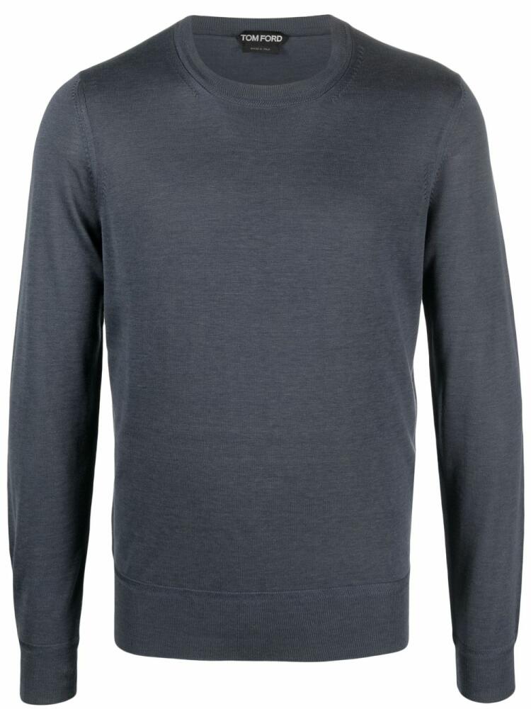 TOM FORD crew-neck long-sleeve jumper - Blue Cover