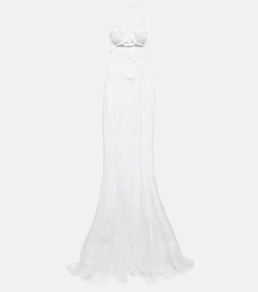 Nensi Dojaka Bridal halterneck lace gown Cover