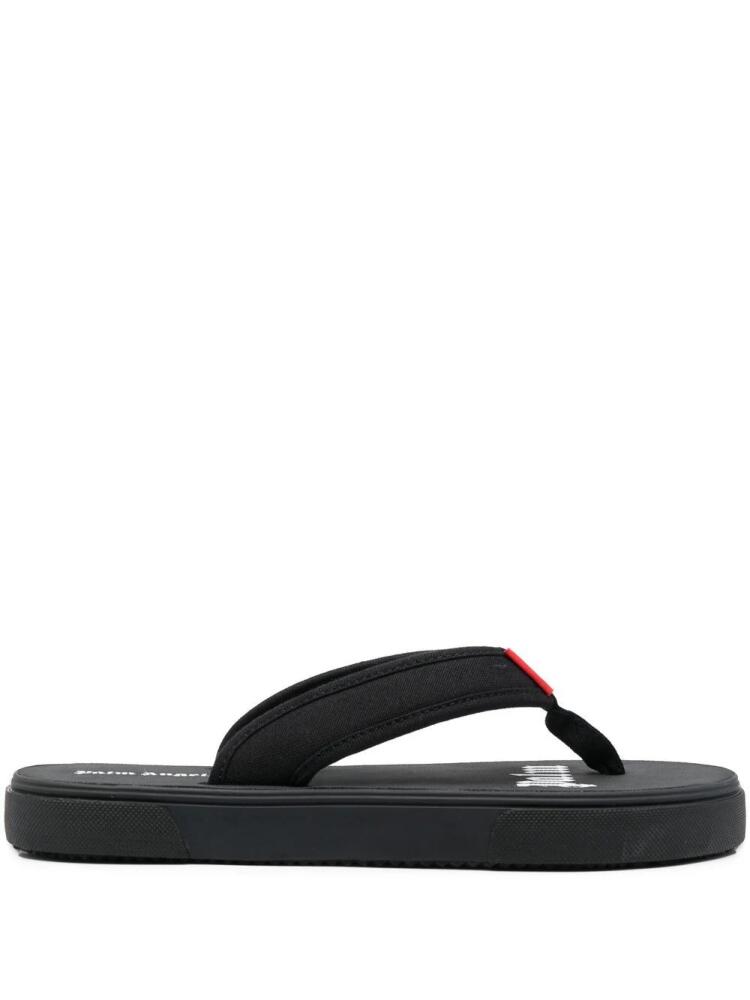 Palm Angels logo-tag flip flops - Black Cover