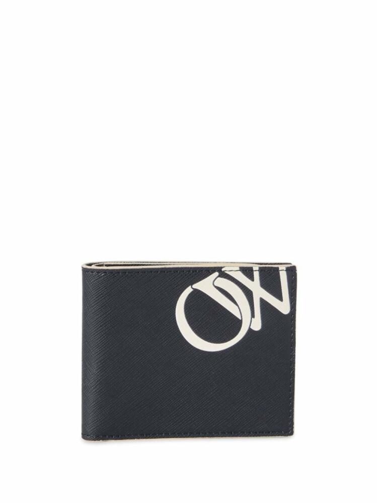 Off-White logo-print leather bi-fold wallet - Black Cover