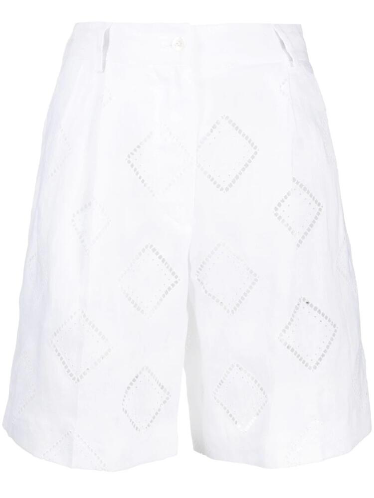 Kiton perforated-detailed shorts - White Cover