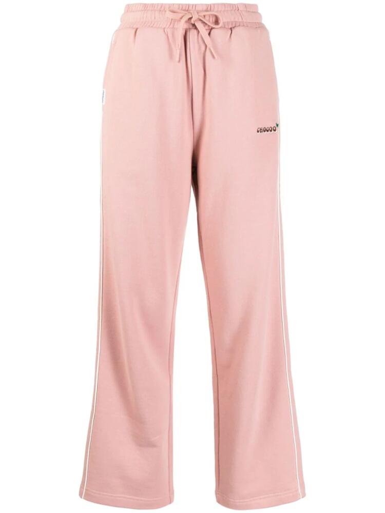 CHOCOOLATE logo-embroidered cotton track pants - Pink Cover