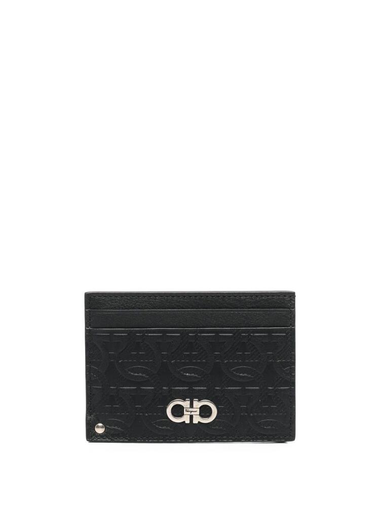 Ferragamo logo-debossed leather cardholder - Black Cover