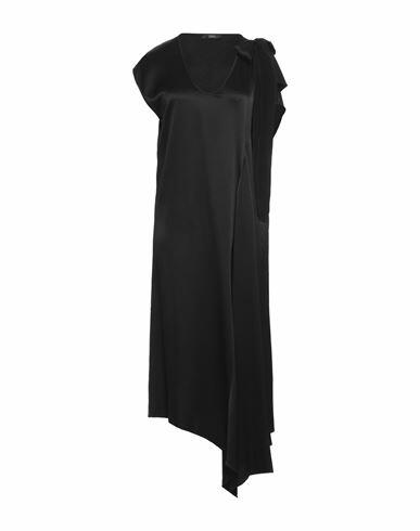 Seventy Sergio Tegon Woman Midi dress Black Viscose, Wool Cover