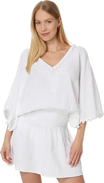 Lilly Pulitzer Amaury Embroidered Coverup (Resort White) Women's Dress Cover