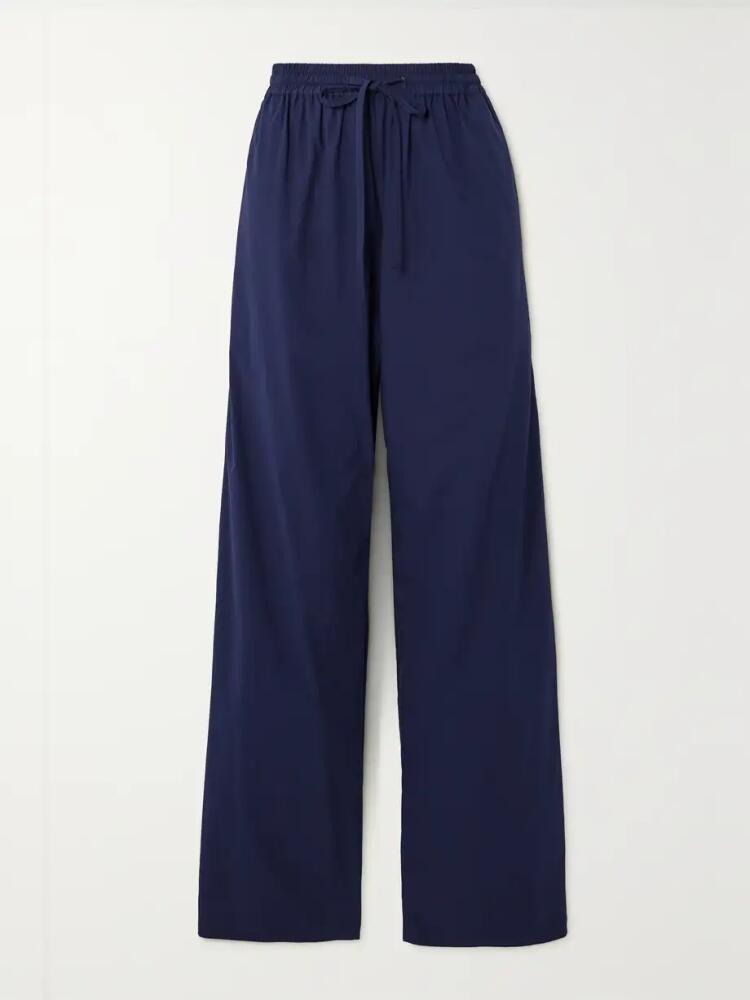 Matteau - + Net Sustain Organic Cotton-poplin Straight-leg Pants - Blue Cover