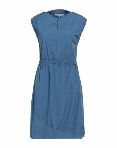 European Culture Woman Mini dress Slate blue Cotton, Elastane Cover